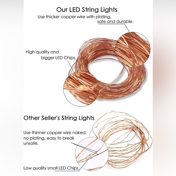 Home Core Gold Wire LED Gold Glittery Photo Clip Fairy Lights. - Picture 11 of 16